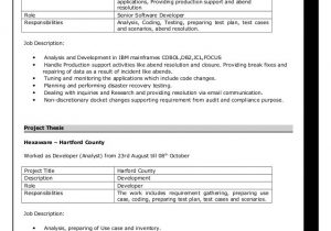 Sample Resume for Experienced Mainframe Developer Sample Resume for 2 Years Experience In Mainframe