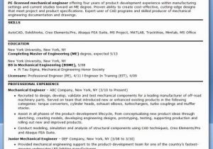 Sample Resume for Experienced Mechanical Engineer Pdf √ 25 Experienced Mechanical Engineer Resume In 2020