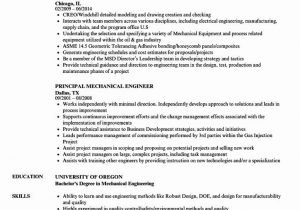 Sample Resume for Experienced Mechanical Engineer Pdf Experienced Mechanical Engineer Resume Unique Principal