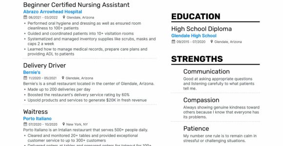 Sample Resume for Experienced Nursing assistant top-notch Certified Nursing assistant Service Resume Examples …
