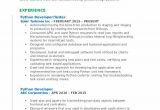 Sample Resume for Experienced Python Developer Python Developer Resume Samples