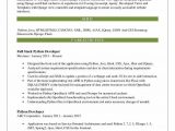 Sample Resume for Experienced Python Developer Python Developer Resume Samples