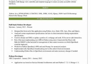 Sample Resume for Experienced Python Developer Python Developer Resume Samples