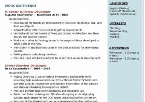 Sample Resume for Experienced Qlikview Developer Senior Qlikview Developer Resume Samples