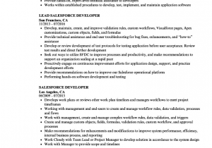 Sample Resume for Experienced Salesforce Developer Resume Salesforce Developer Salesforce Developer Cv Template