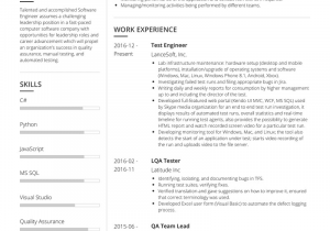 Sample Resume for Experienced software Test Engineer Download Testing Engineer Resume Samples and Templates