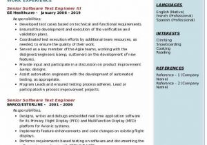 Sample Resume for Experienced software Test Engineer Senior software Test Engineer Resume Samples