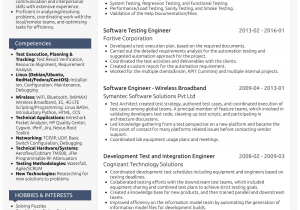 Sample Resume for Experienced software Test Engineer software Test Engineer Resume Samples and Templates