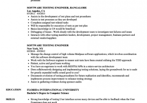 Sample Resume for Experienced software Test Engineer software Testing Engineer Resume Samples
