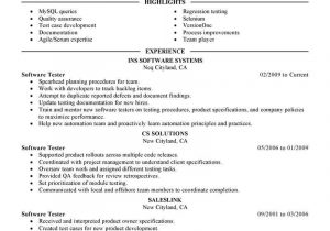 Sample Resume for Experienced software Tester Best software Testing Resume Example From Professional
