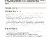 Sample Resume for Experienced Ui Developer Senior Ui Developer Resume Samples
