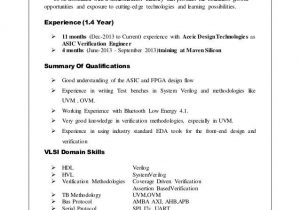 Sample Resume for Experienced Vlsi Design Engineer Resume format Vlsi Design Engineer Design Engineer