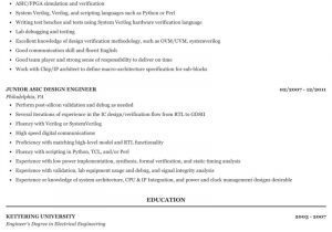 Sample Resume for Experienced Vlsi Design Engineer Vlsi Design Engineer Resume Best Resume Ideas