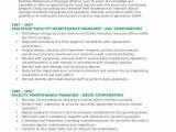 Sample Resume for Facility Maintenance Manager Facility Maintenance Manager Resume Samples