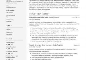 Sample Resume for Fast Food Crew without Experience Crew Member Resume & Writing Guide