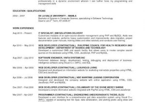 Sample Resume for Filipino Nurses Applying Abroad Resume format for Undergraduate Students Philipines