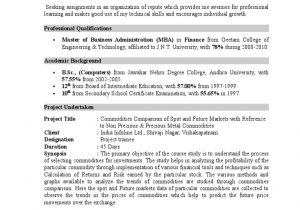 Sample Resume for Finance and Accounting Freshers Fresher Finance Resume format 4 Economics