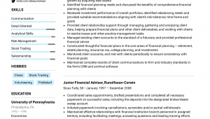 Sample Resume for Financial Advisor Position Financial Advisor Resume Example & Writing Tips for 2021