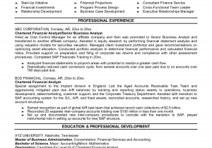 Sample Resume for Financial Analyst Position Finance Analyst Resume Samples