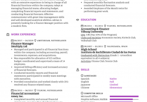 Sample Resume for Financial Management Position Finance Manager Resume Sample