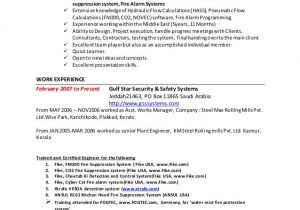 Sample Resume for Fire and Safety Officer Fresher Fire and Safety Fresher Resume format