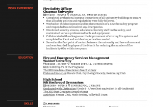 Sample Resume for Fire and Safety Officer Fresher Fire Safety Ficer Resume Sample