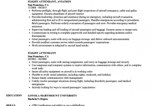 Sample Resume for Flight attendant with Experience Flight attendant Resume