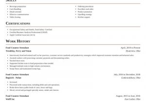 Sample Resume for Food Counter attendant Food Counter attendant Resumes