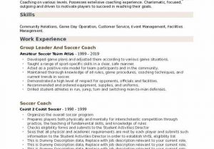 Sample Resume for Football Coaching Position soccer Coach Resume Samples
