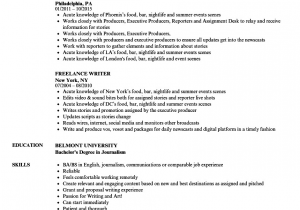 Sample Resume for Freelance Content Writer Freelance Writer Resume Template