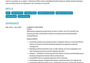 Sample Resume for Freight forwarding Sales Logistics Specialist Cv Sample 2021 Writing Tips – Resumekraft