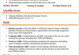 Sample Resume for Fresh Economics Graduate Economist Cv Template 2