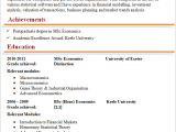 Sample Resume for Fresh Economics Graduate Economist Cv Template