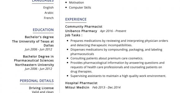 Sample Resume for Fresh Graduate Pharmacist Pharmacist Resume Sample Writing Tips – Resumekraft