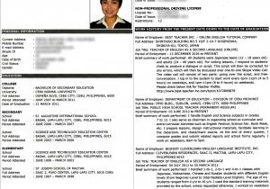 Sample Resume for Fresh Graduate Teachers In the Philippines Sample Resume Of Philipines