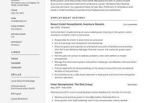 Sample Resume for Front Office In Hotel Hotel Receptionist Resume Template Resume Examples, Professional …