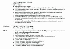 Sample Resume for Front Office Medical assistant Medical Receptionist Resume Examples Lovely Front Desk …