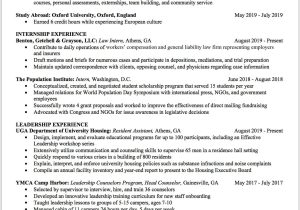 Sample Resume for Ga In College Of Education Uga Career Center