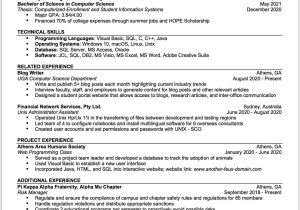 Sample Resume for Ga In College Of Education Uga Career Center