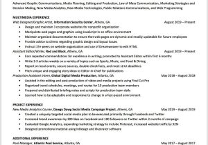 Sample Resume for Ga In College Of Education Uga Career Center