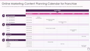 Sample Resume for Go Calendar Franchise Strategic Franchise Marketing Online Marketing Content Planning …