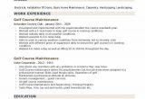 Sample Resume for Golf Course Maintenance Golf Course Maintenance Resume Samples