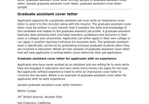 Sample Resume for Graduate assistant Position assistantships for Masters Students