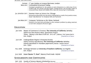 Sample Resume for Graduate College Application Latex Templates – Cvs and Resumes