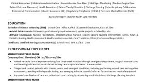 Sample Resume for Graduate Nursing Student New Grad Nursing Resume Sample Monster.com
