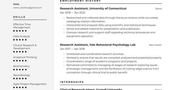 Sample Resume for Graduate Research assistant Research assistant Resume Examples & Writing Tips 2022 (free Guide)