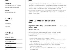 Sample Resume for Graduate Teaching assistant Teaching assistant Resume & Writing Guide  12 Templates Pdf