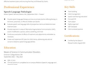 Sample Resume for Graduaye Speech Pathology School Speech Language Pathologist Resume Examples In 2022 …