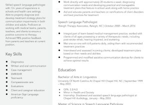 Sample Resume for Graduaye Speech Pathology School Speech Language Pathologist Resume Examples In 2022 …