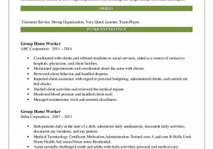 Sample Resume for Group Home Worker Group Home Worker Resume Samples